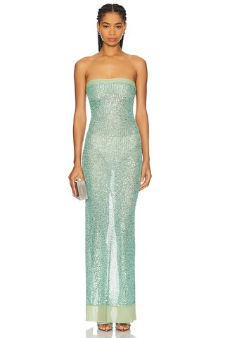 Fait Par Foutch Elizabeth Dress in Turquoise Sequin from Revolve.com | Revolve Clothing (Global)