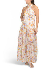 Silk Blend Lilas Tie Halter Maxi Dress | Casual Dresses  | Marshalls | Marshalls