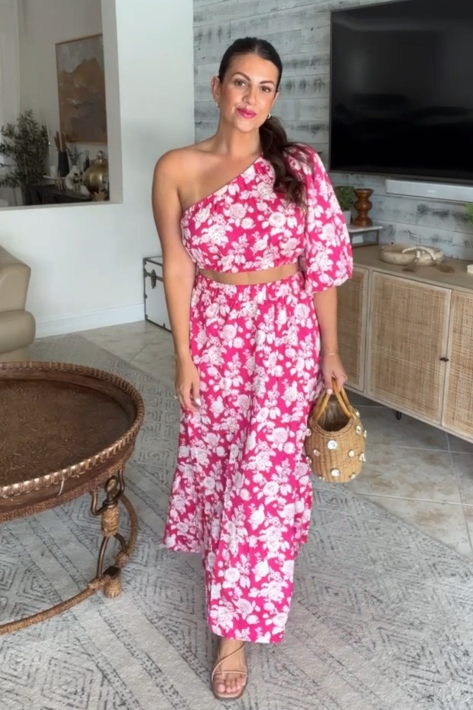 Amazon two piece set runs TTS, wearing a medium. Amazon set. Vacation outfit. Amazon skirt. Floral top. Floral skirt. Summer bag. Summer outfit  

#LTKstyletip #LTKcurves #LTKtravel