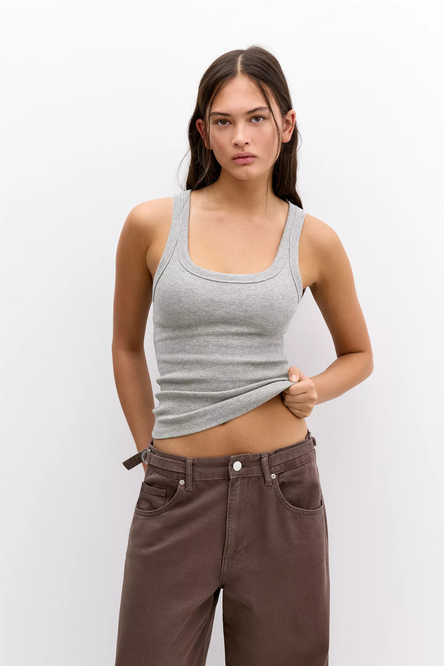 Ribbed vest top | PULL and BEAR UK