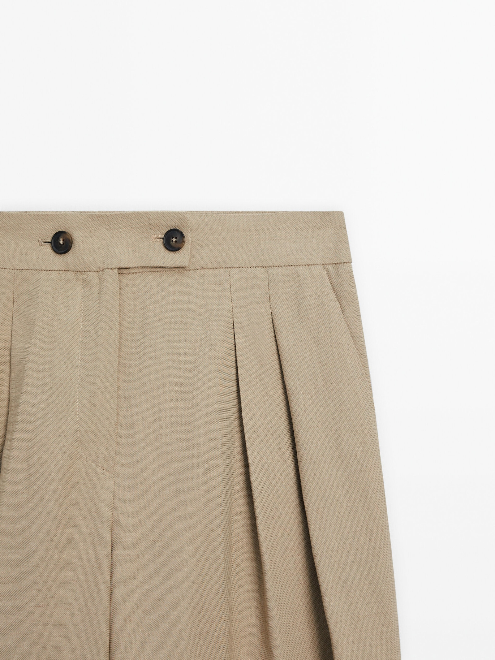 Wide-leg trousers with dart details | Massimo Dutti UK