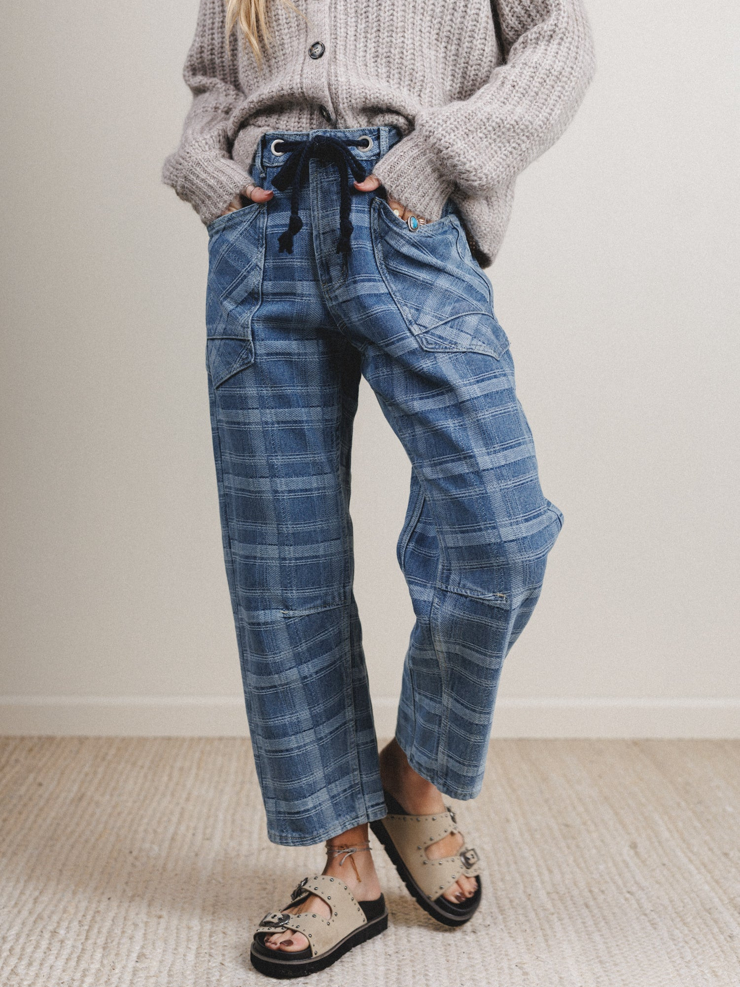 Pixie Party Jeans - Denim Plaid | Three Bird Nest