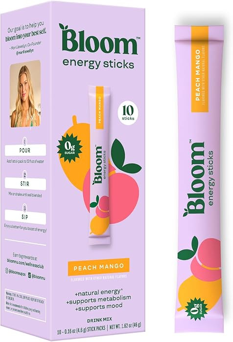 Bloom Nutrition Energy Drink Powder Packets, Sugar Free Energy Drink Mix with L-Theanine, B Vitam... | Amazon (US)