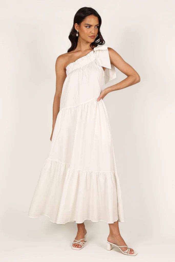 Ava One Shoulder Maxi Dress - White | Petal & Pup (US)