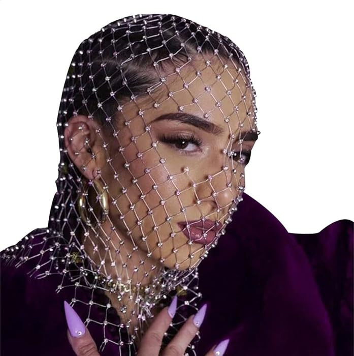Mesh Rhinestone Headscarfs Headwear Hairbands Turban Kerchiefs Crystal Headbands Head Covers Wrap... | Amazon (US)