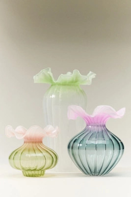 Lucy Ruffle Glass Vase | Anthropologie (US)