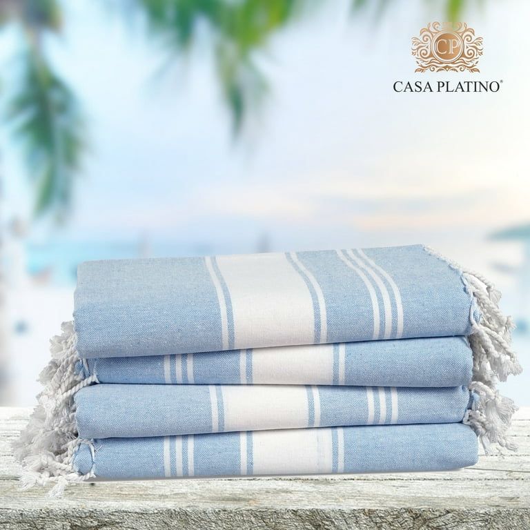 Casa Platino Cotton Beach Towel Set of 4, Peshtemal turkish towel 39"x71", Pool Absorbent Extra L... | Walmart (US)