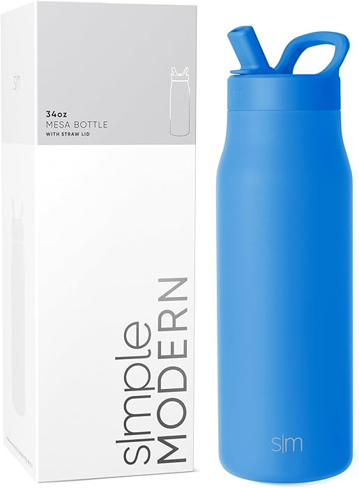 Simple Modern Water Bottle with Straw lid | Insulated Stainless Steel Thermos | Reusable Travel W... | Amazon (US)
