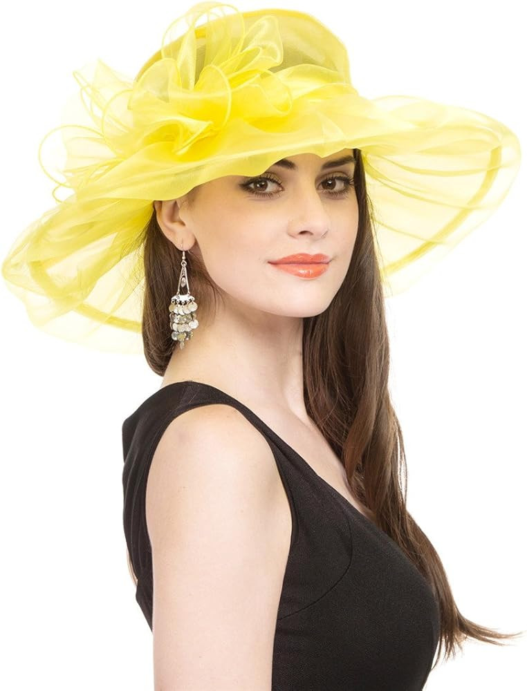 SAFERIN Women's Organza Church Kentucky Derby Fascinator Bridal Tea Party Wedding Hat | Amazon (US)