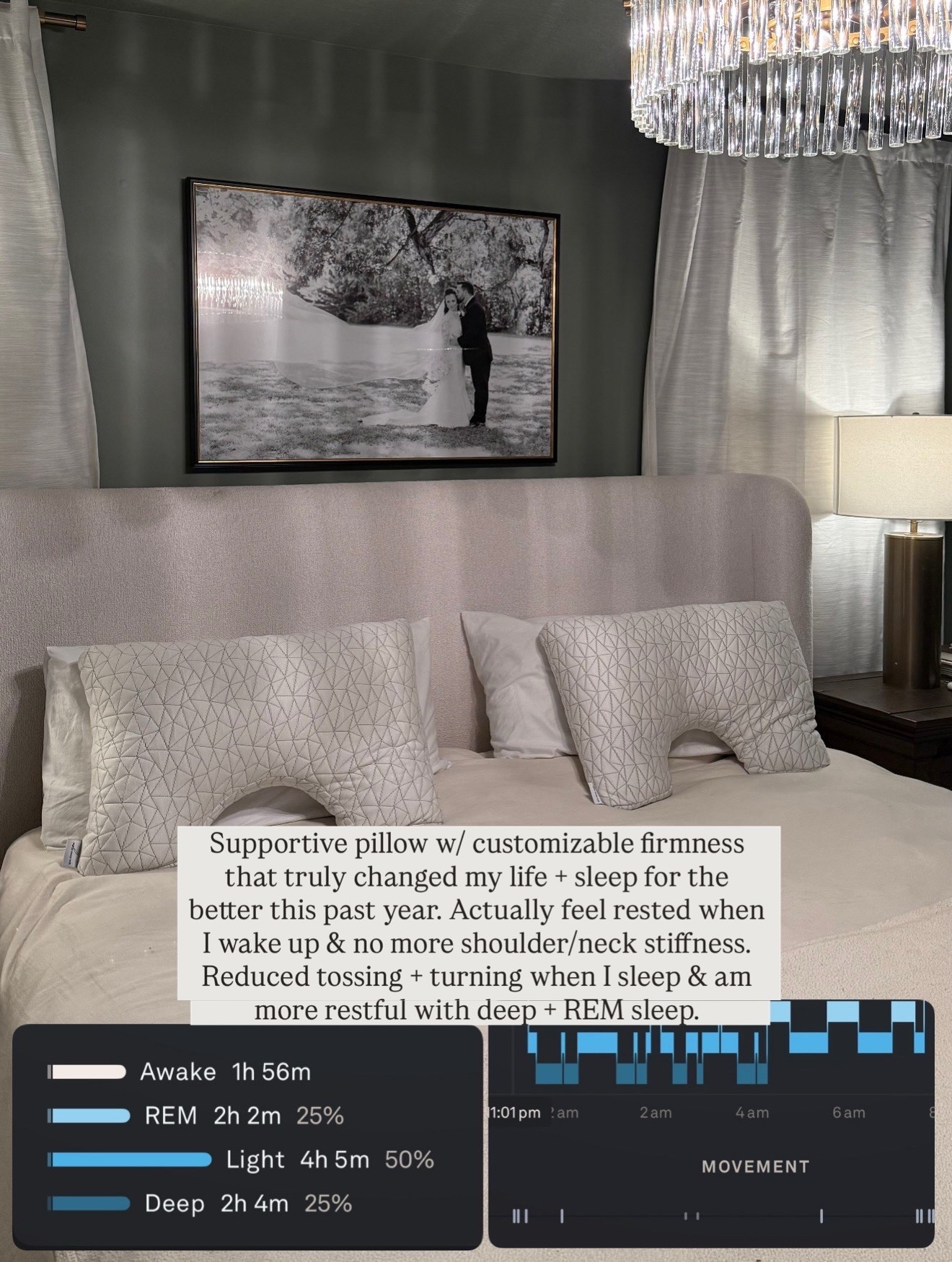 This pillow is literally life-changing and completely sleep changing! Perfect for back & side sleepers, this customizable firmness pillow transform my sleep with less movement, more restfulness, and deeper sleep cycles as evidenced by my Oura Ring stats . All my friends and family that have gotten this pillow have raved about it as well! One of my top purchases of 2025 for the Home hands-down. The queen size also fits a standard size pillowcase. ￼

#LTKHome