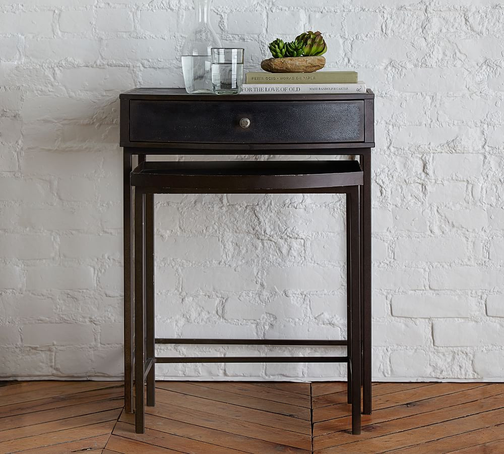 Woodrow Metal Nesting Nightstand | Pottery Barn (US)
