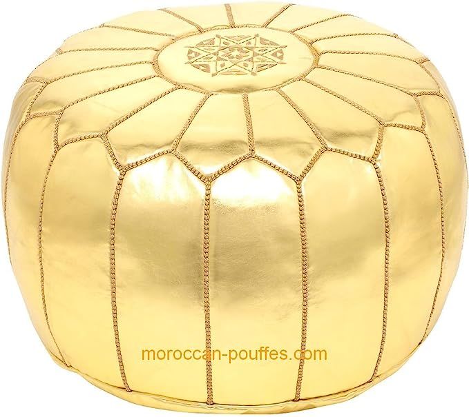 moroccan poufs Faux Leather Luxury Ottomans footstools Gold unstuffed | Amazon (US)