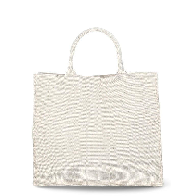 No Boundaries Burlap Tote Bag, Beach Natural, Women’s | Walmart (US)