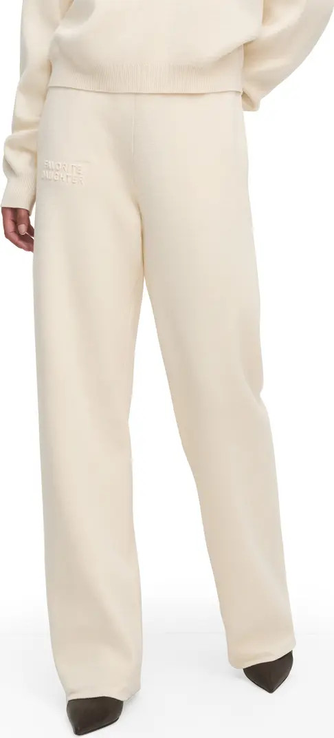 Fatigue Sisters Cotton & Cashmere Wide Leg Sweater Pants | Nordstrom