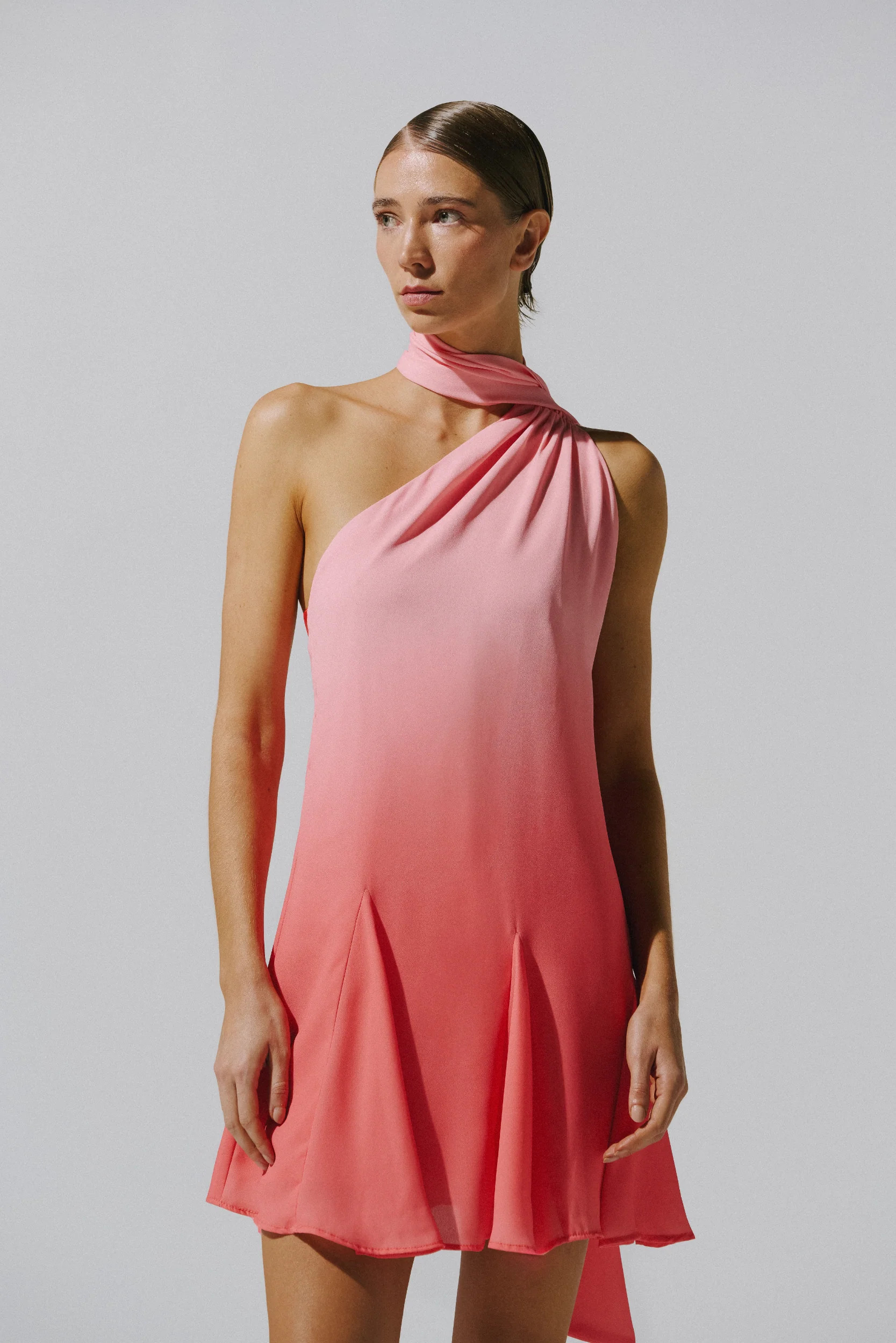 Ari Mini Dress Pink in Chiffon - Resort 26 | BAOBAB INT
