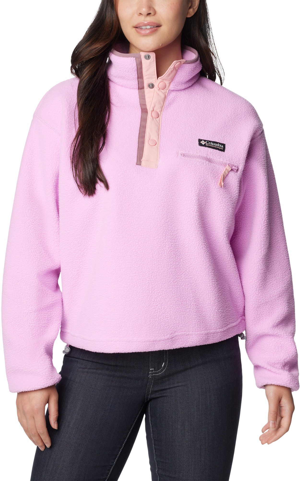 Columbia Women's Helvetia Cropped Half-Snap Fleece Pullover Purple XXL | REI