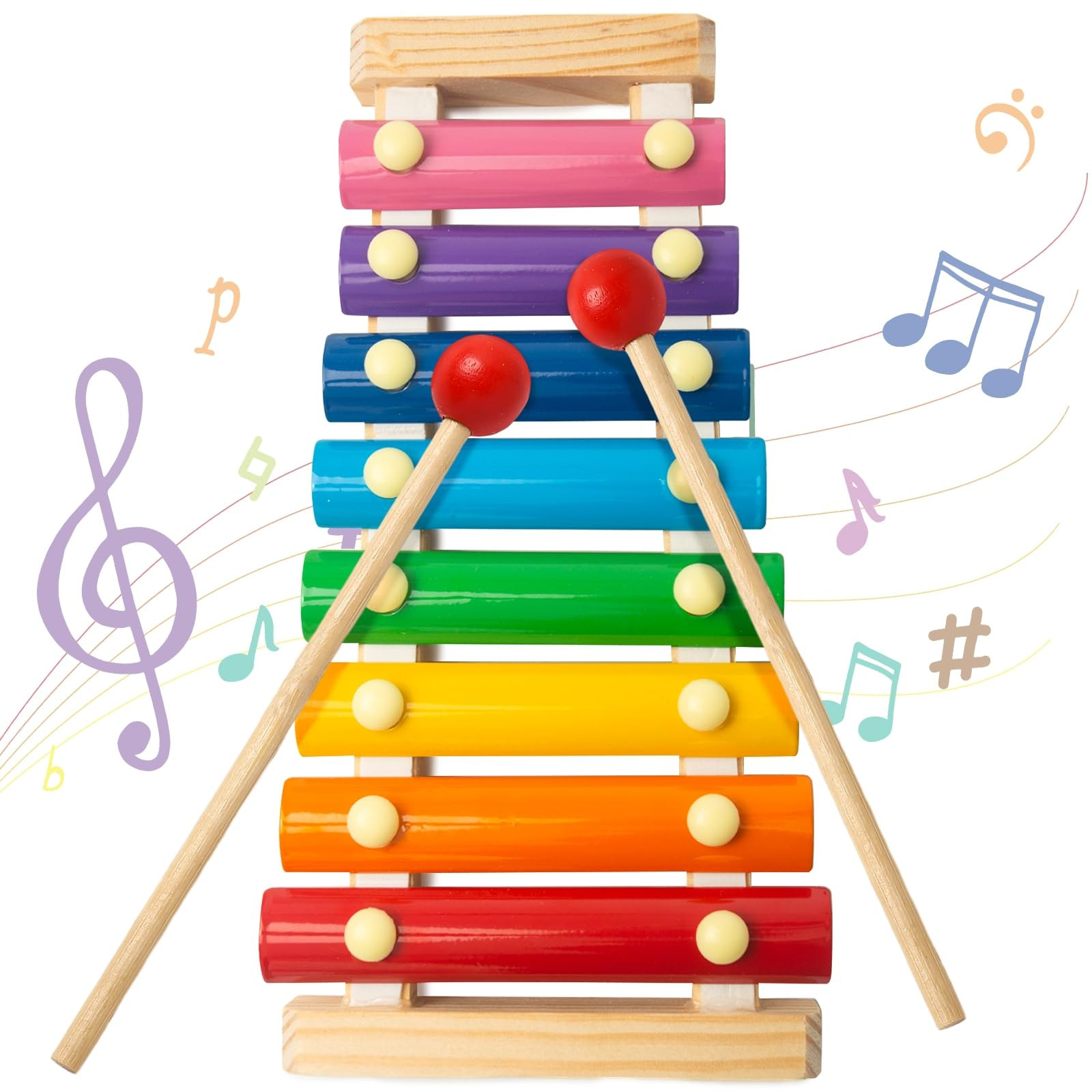MCPINKY Xylophone for Kids, Xylophone Musical Toy with Child Safe Mallets Educational Musical Instruments Toy for Toddlers 1-3 | Amazon (US)