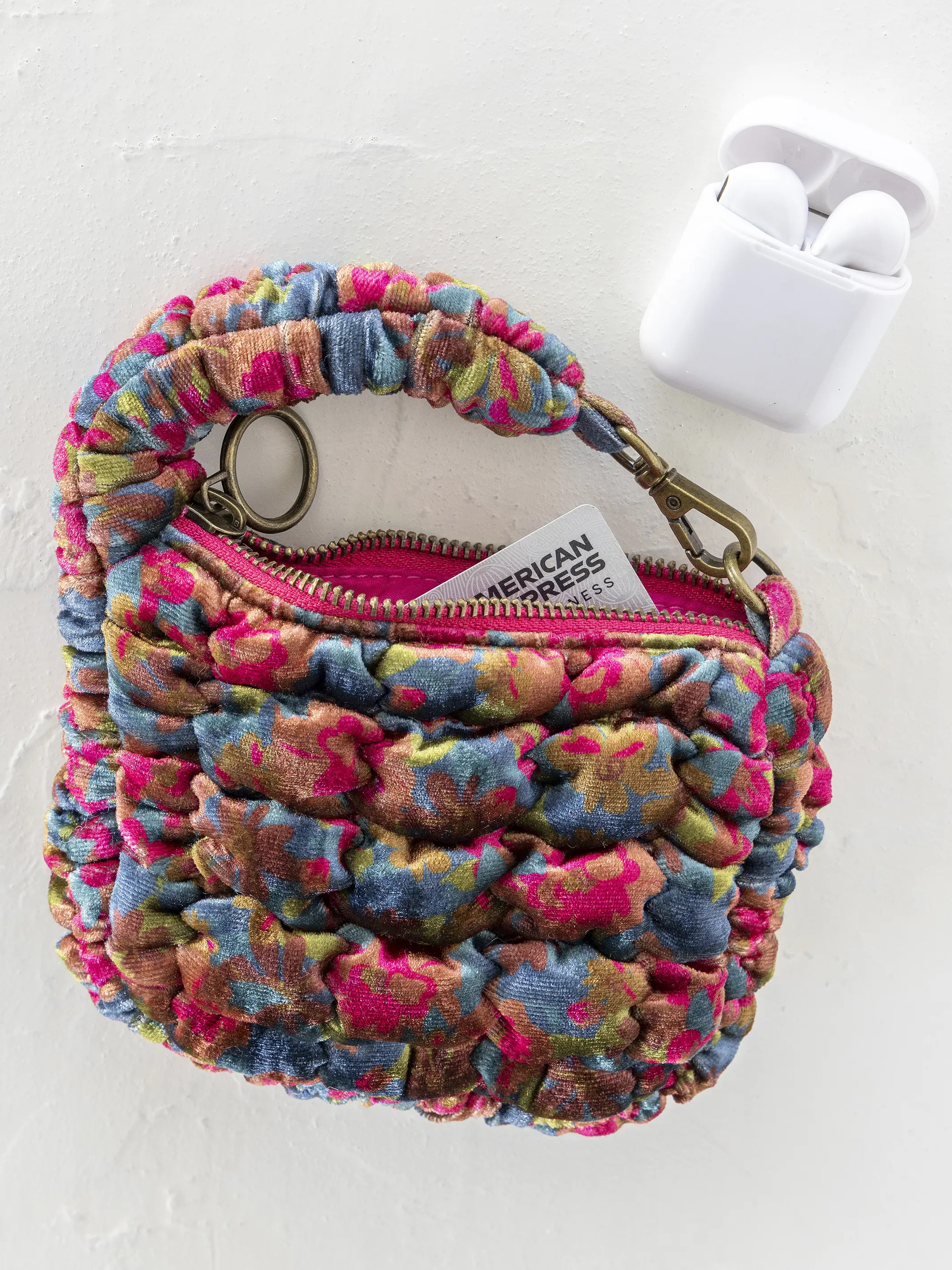 Puffy Velvet Mini Clip-On Pouch | Natural Life