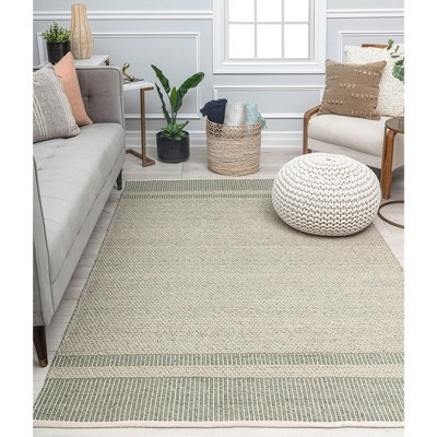 Rugs America Daphne DN10A Farmhouse Border Area Rug for Dining Room Rug Neutral Rug Living Room Rug Kitchen, 5'x7' | Target