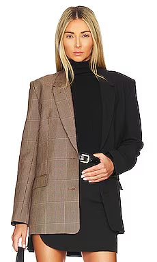 Bardot Spliced Check Blazer in Brown Check from Revolve.com | Revolve Clothing (Global)