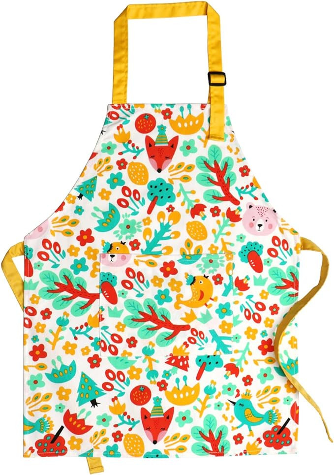 Jennice House Kids Aprons, Cotton Children Aprons with Adjustable Neck Strap Child Chef Aprons | Amazon (US)