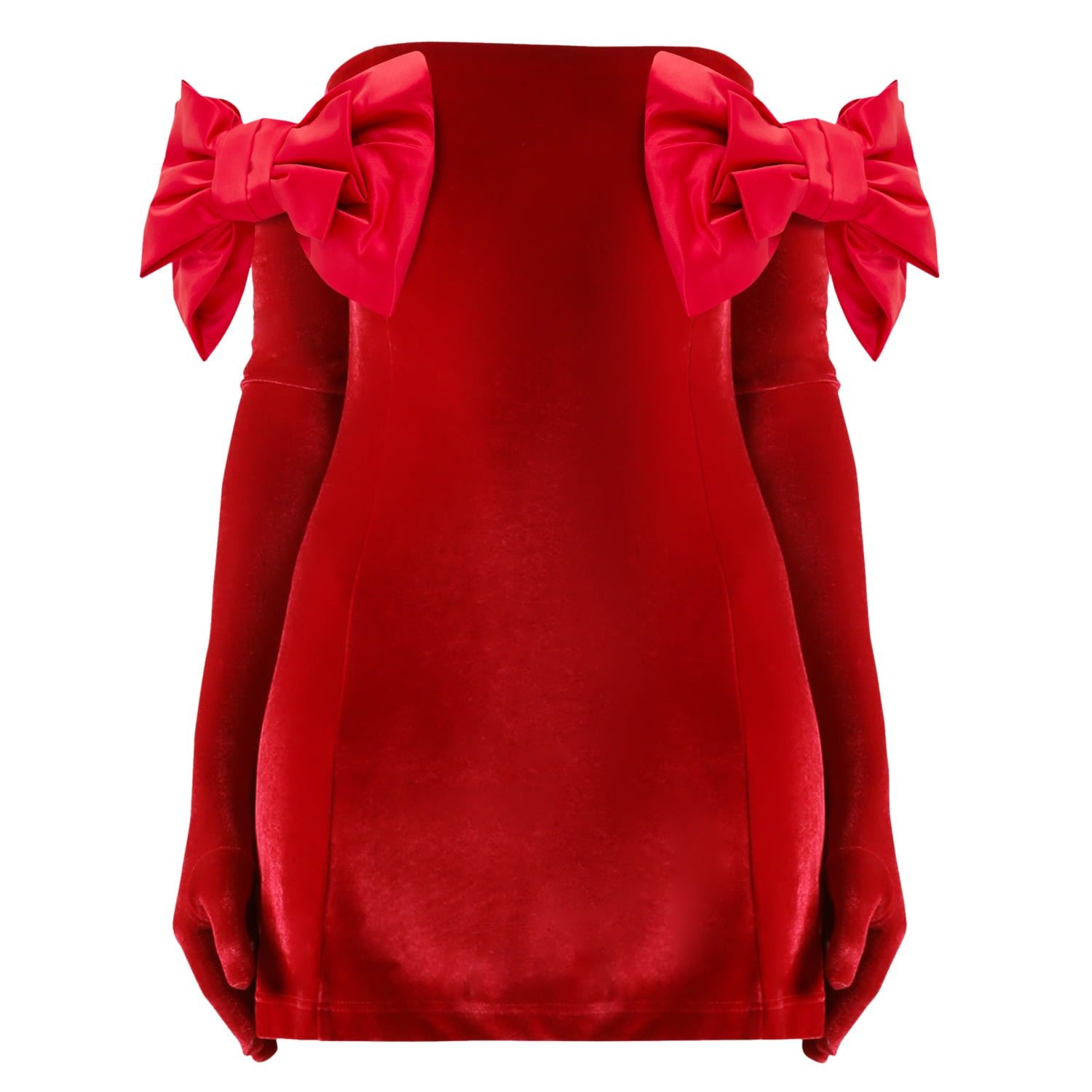 Red Velvet Cupid Dress, Gloves & Red Bows | Wolf & Badger (US)