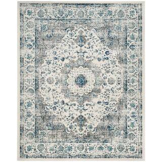 Evoke 8 ft. x 10 ft. Gray/Ivory Border Area Rug | The Home Depot