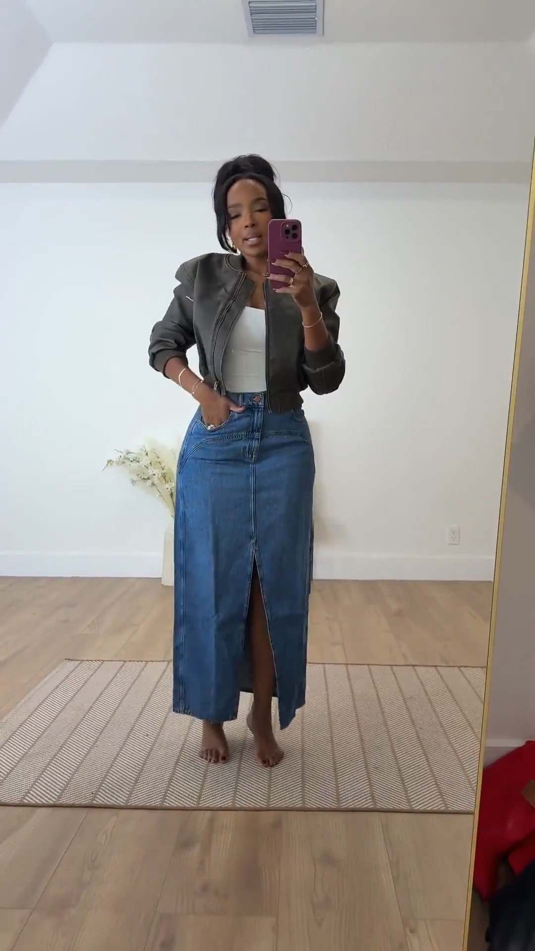 Scroll to shop! ✨ Everything from this look is linked below. 👇🏽

DENIM SKIRTS FOR FALL 🍂 The easiest way to transition your wardrobe into the new season. A denim maxi skirt + cropped bomber gives you that effortless cool-girl look while still being easy to wear. Add boots or heels and you’re done.

denim maxi skirt, denim midi skirt, jean skirt outfit, fall denim outfit, fall outfit idea, casual fall outfit, bomber jacket outfit, cropped jacket, denim skirt styling, transitional fall outfit, everyday fall style, casual chic outfit, petite fall fashion, street style outfit, fall wardrobe essentials

Wearing: Size Small | 5’4” | 140 lbs | 34D-27-40

Download the FREE LTK app & follow @kirasfashionfinds to shop all my daily finds.

#LTKPetite #LTKSeasonal #LTKStyleTip