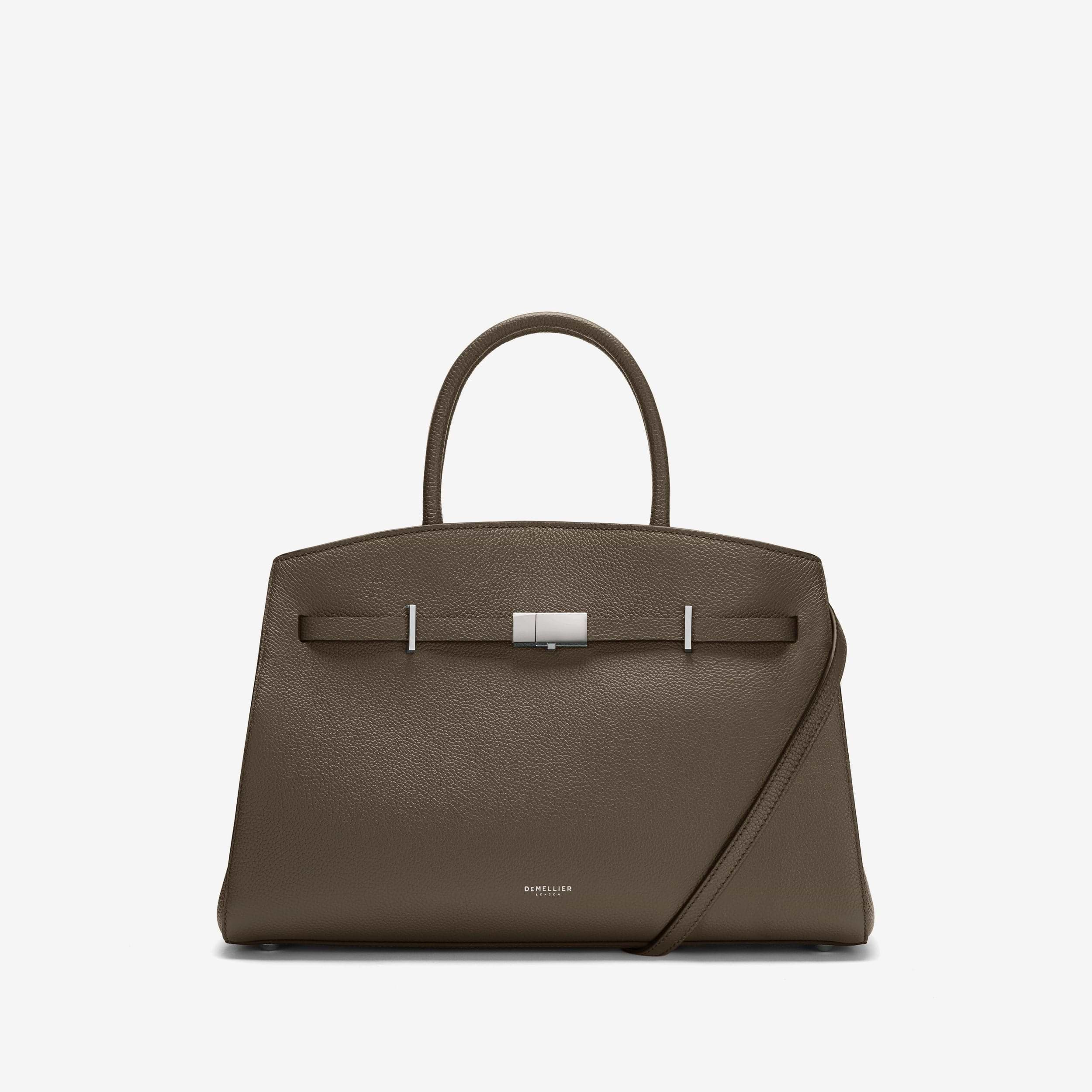 The Midi Hudson | Dark Taupe Small Grain | DeMellier | DeMellier