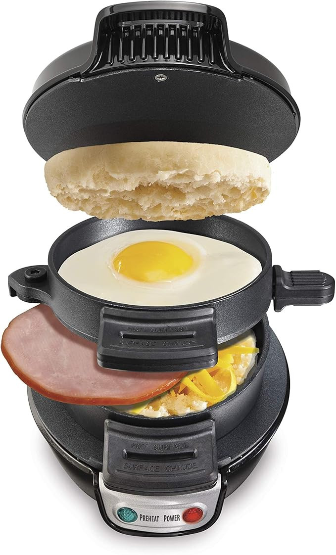 Hamilton Beach Breakfast Sandwich Maker with Egg Cooker Ring, Customize Ingredients, English Muff... | Amazon (US)