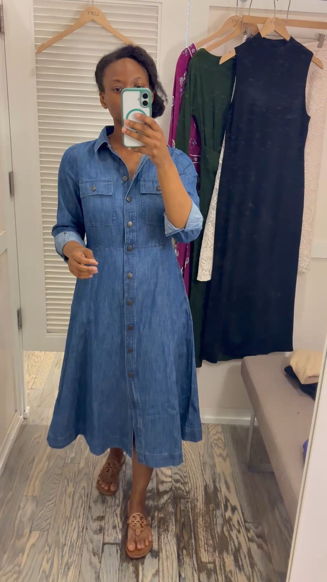 Denim dress for fall is a must. Paired with boots or flats. Wearing a size small 

#LTKStyleTip #LTKSaleAlert #LTKSeasonal