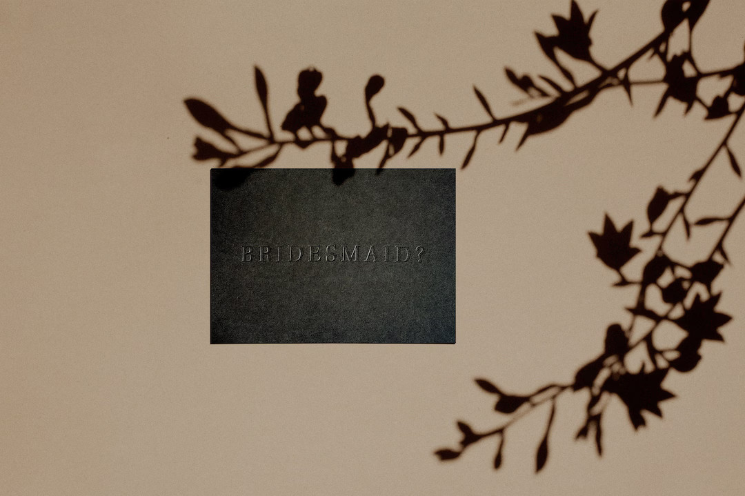 BRIDESMAID? Proposal Card | Letterpressed | in Black | Minimal | Simple | Classy | Modern | Etsy (US)