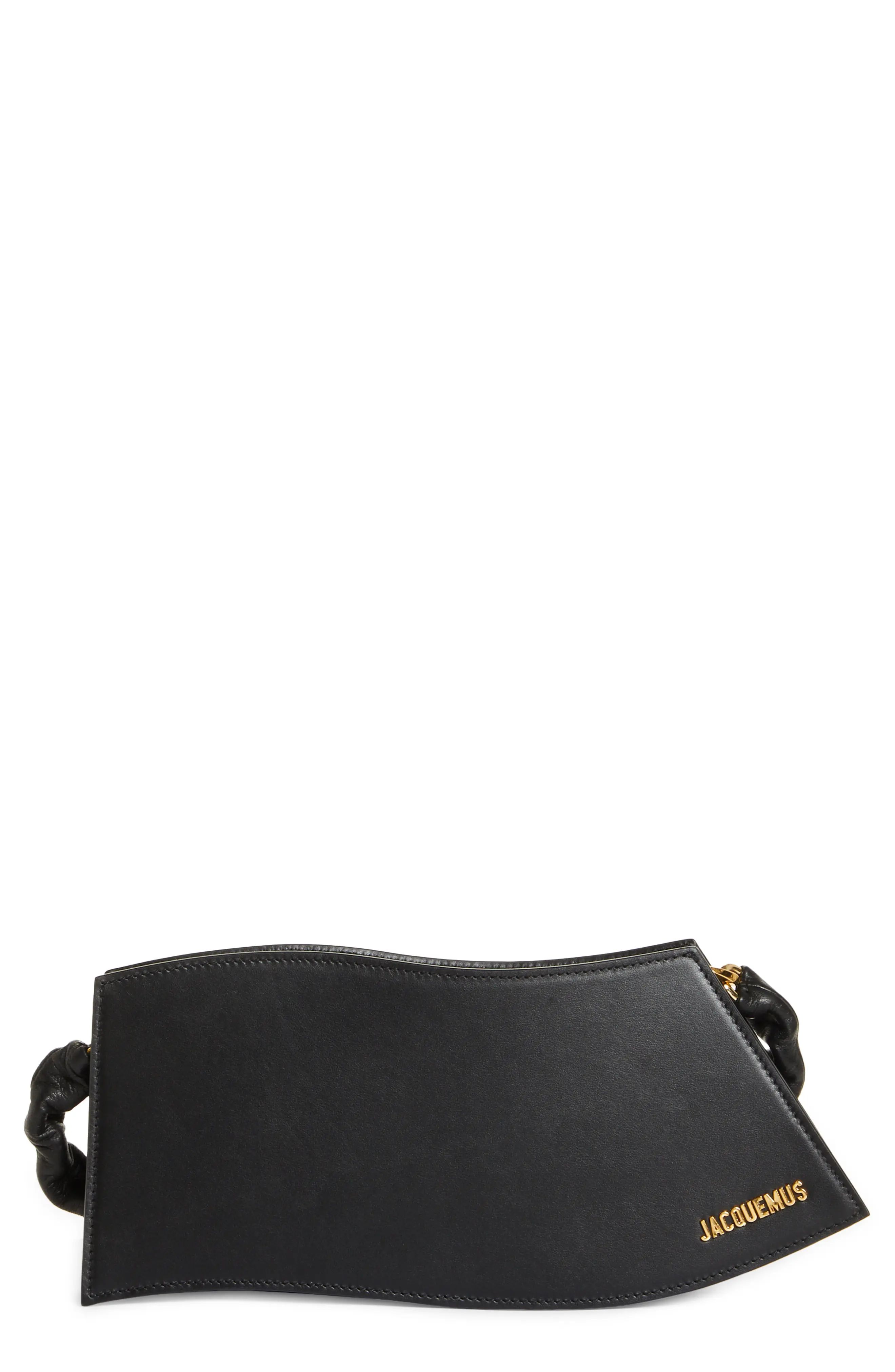 Jacquemus La Vague Leather Shoulder Bag in Black at Nordstrom | Nordstrom