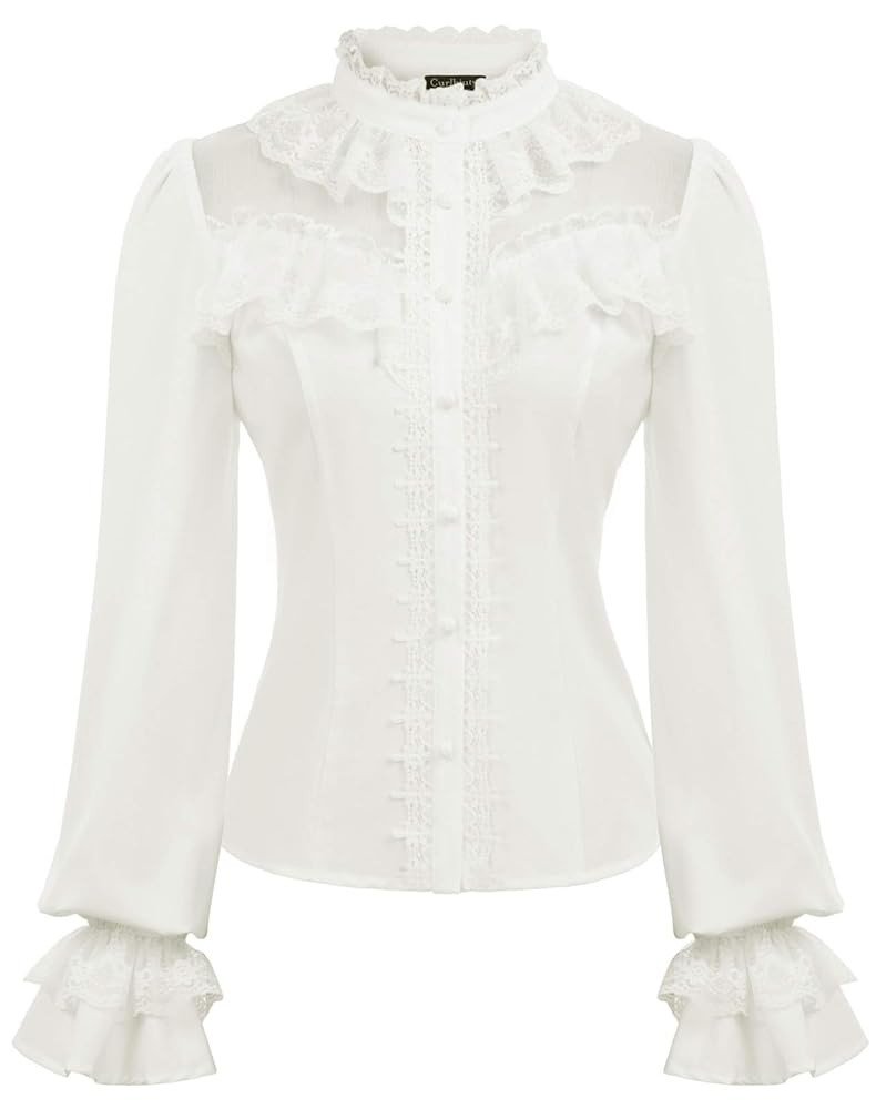 CURLBIUTY Women Victorian Blouse Vintage Long Sleeve Renaissance Shirt Gothic Button Down Tops | Amazon (US)
