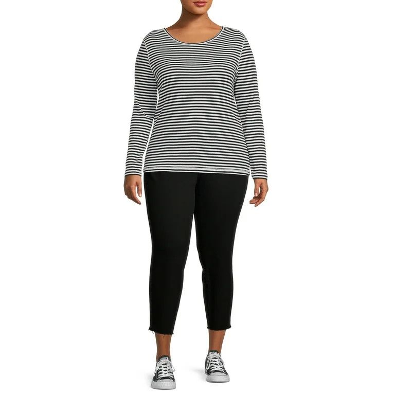 Terra & Sky Women's Plus Size Long Sleeve Crewneck Tee, 2-Pack | Walmart (US)