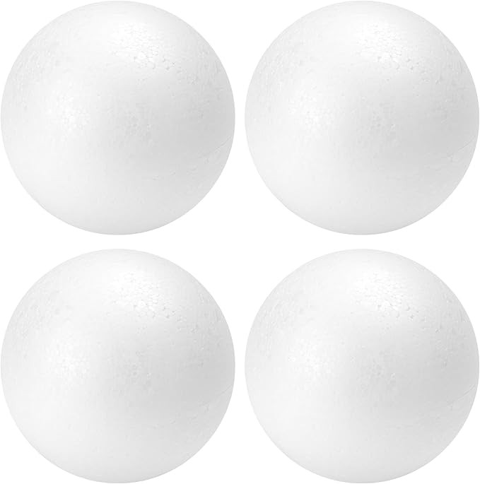 TFARC FOAM 4 Pack 4 Inch Foam Balls for Crafts, Smooth Polystyrene Spheres for,DIY Decorations Sc... | Amazon (US)