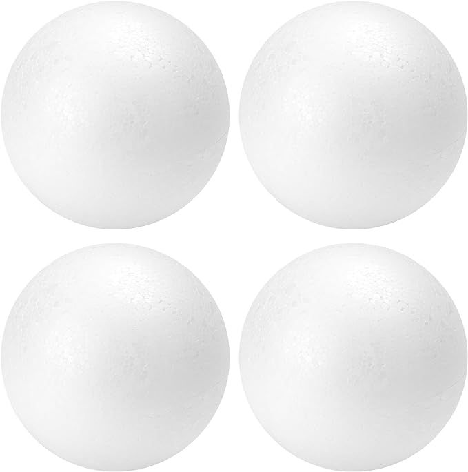 TFARC FOAM 4 Pack 4 Inch Foam Balls for Crafts, Smooth Polystyrene Spheres for,DIY Decorations Sc... | Amazon (US)