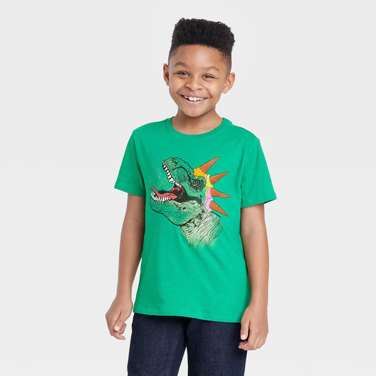 Boys' Short Sleeve Ice Cream Dinosaur Graphic T-Shirt - Cat & Jack™ Green | Target