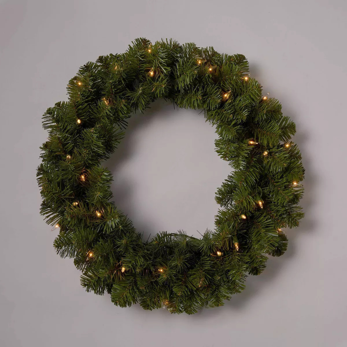 20" Pre-lit Pine Artificial Christmas Wreath Clear Lights - Wondershop™: Indoor/Outdoor, Wall/D... | Target