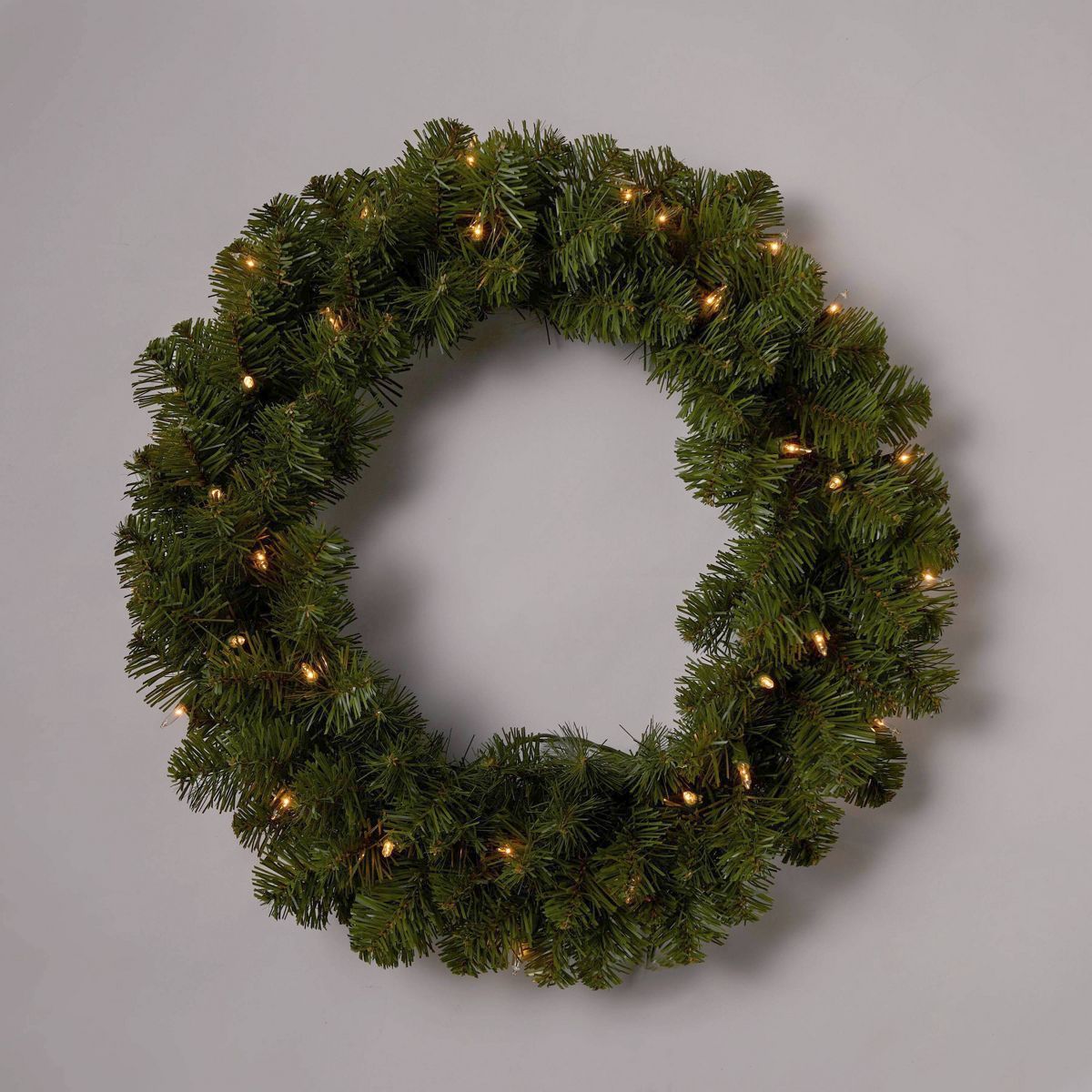 20" Pre-lit Pine Artificial Christmas Wreath Clear Lights - Wondershop™ | Target