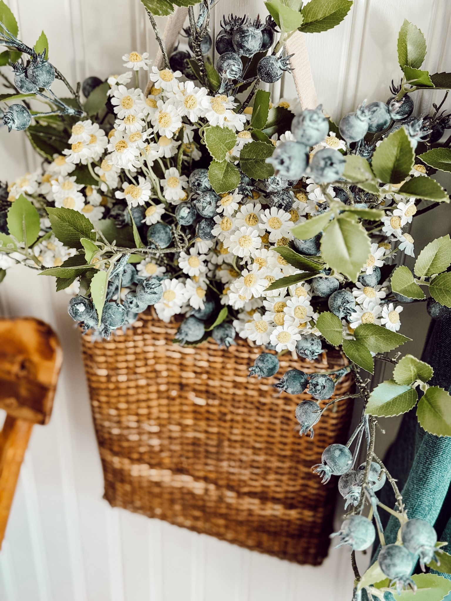 Added the blueberry stems I bought the other day and the faux chamomile I shared earlier to hanging basket. 

#LTKHome #LTKSeasonal