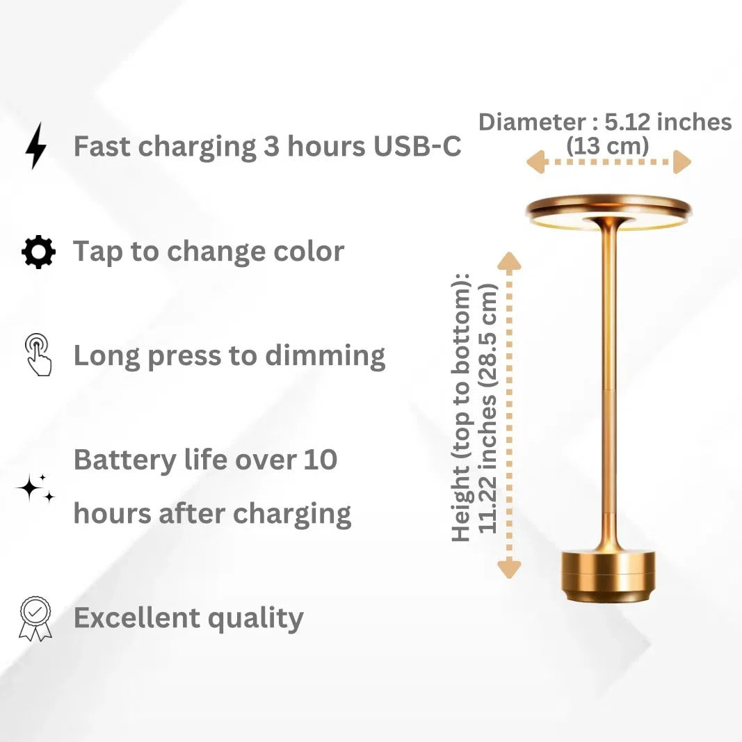Modern Led Table Lamps, Dimmable Touch Control, Rechargeable, Portable Desk Lamps For Home, Offic... | Wayfair North America
