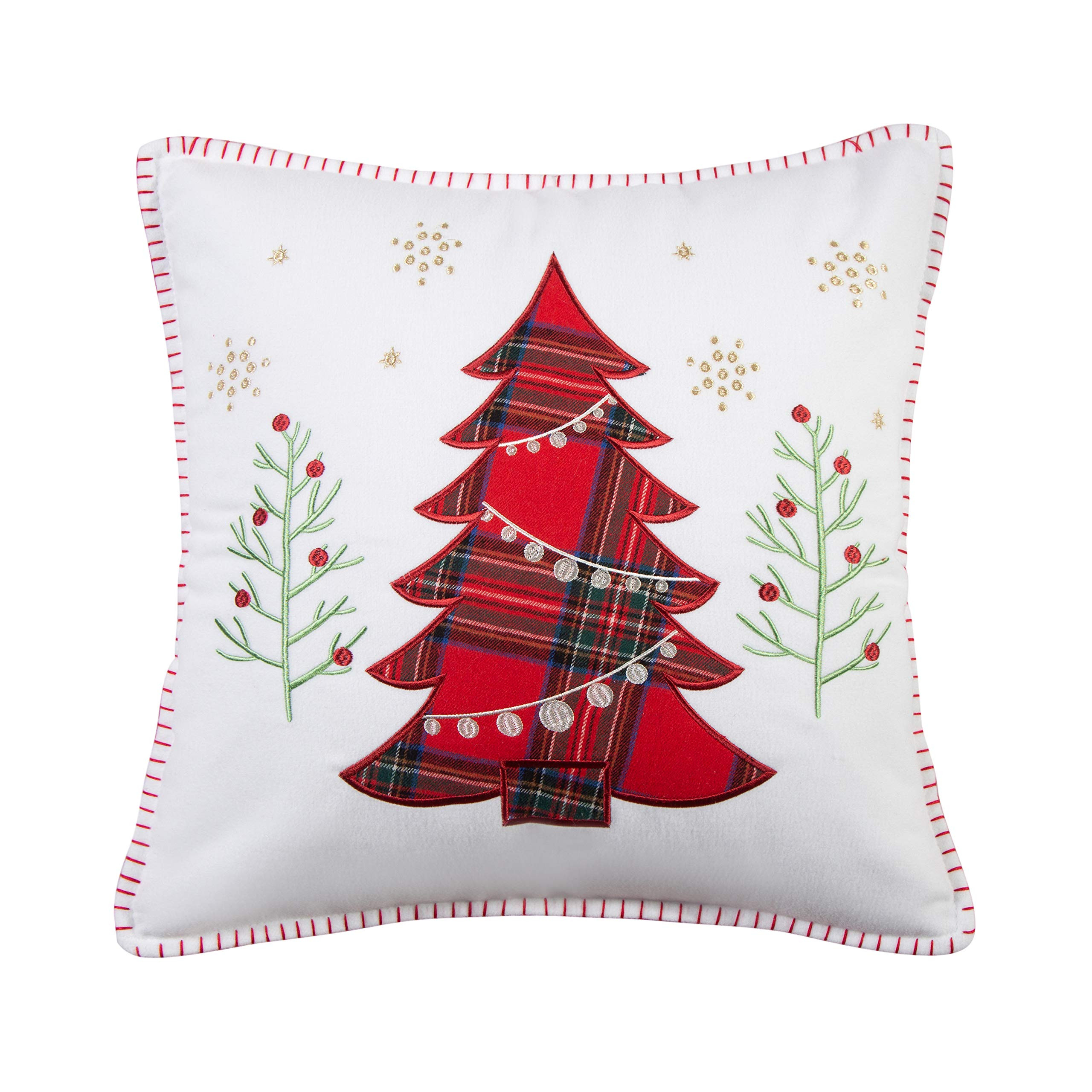 Levtex Home - Spencer Plaid - Decorative Pillow (18x18in.) - Christmas Tree - Red, White, Green a... | Amazon (US)
