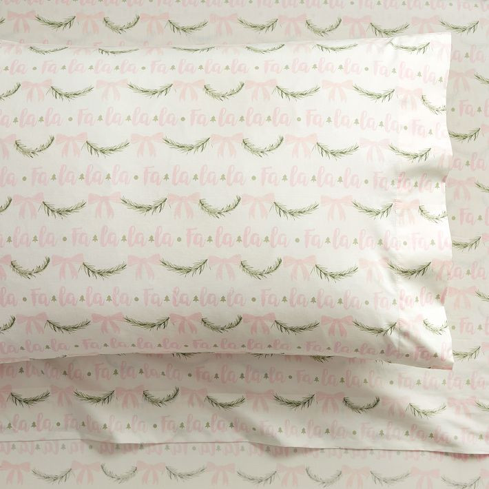 Bows Fa La La Organic Sheet Set | Pottery Barn Teen
