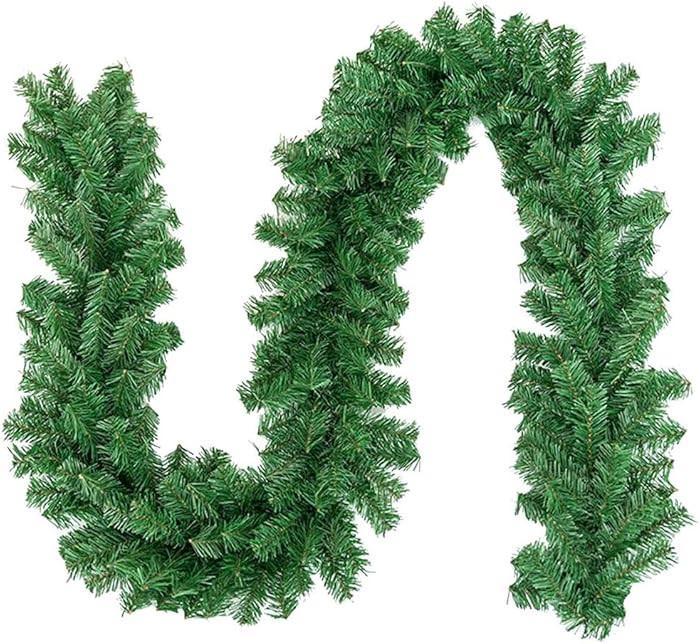 9 Feet Christmas Garland 220 Branches Xmas Artificial Decorations for Doors Stairs Fireplace | Amazon (US)
