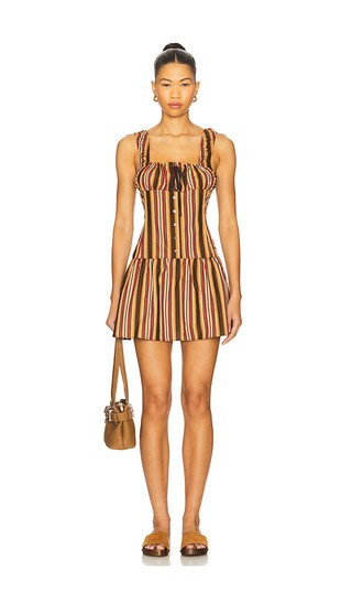 LIONESS Heart Shaped Mini Dress in Brown. - size XXS | Revolve Clothing (Global)
