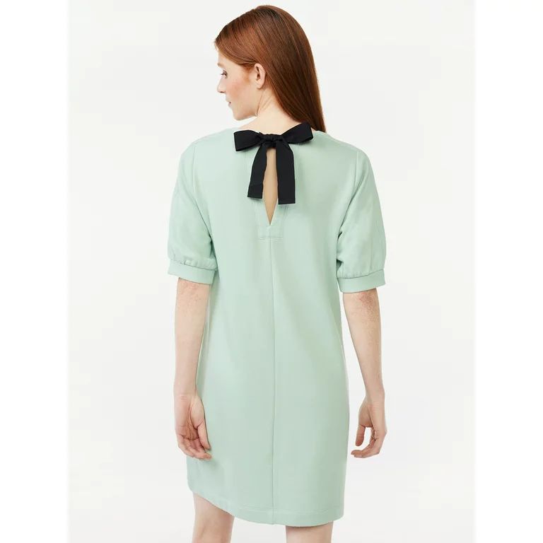 Free Assembly Women's Bow Back Mini Dress with Puff Sleeves | Walmart (US)