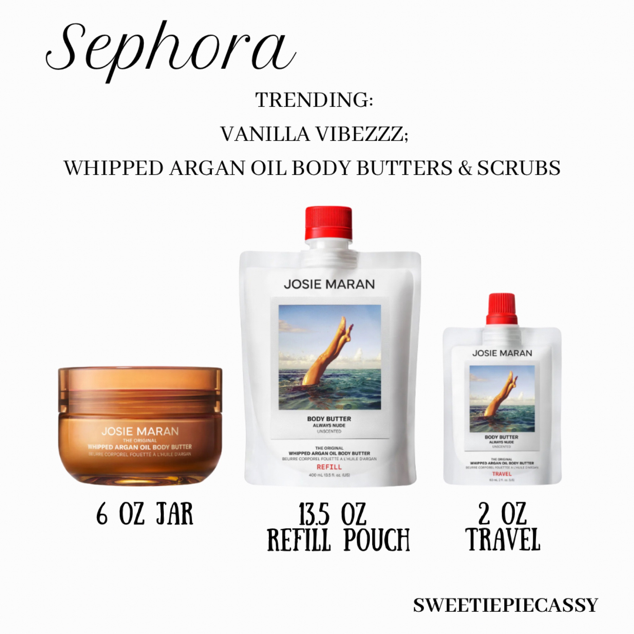 Trending Products: Josie Maran Body Butter’s & Scrubs ☁️ 

This is one of my favourite things to see companies do- introducing refill packaging! Not only is this an amazing body butter, and it gives you tons of options including a travel size! Also, as these have just dropped- they are going quick! Run… don’t walk!💫

#LTKbeauty #LTKstyletip #LTKfindsunder50