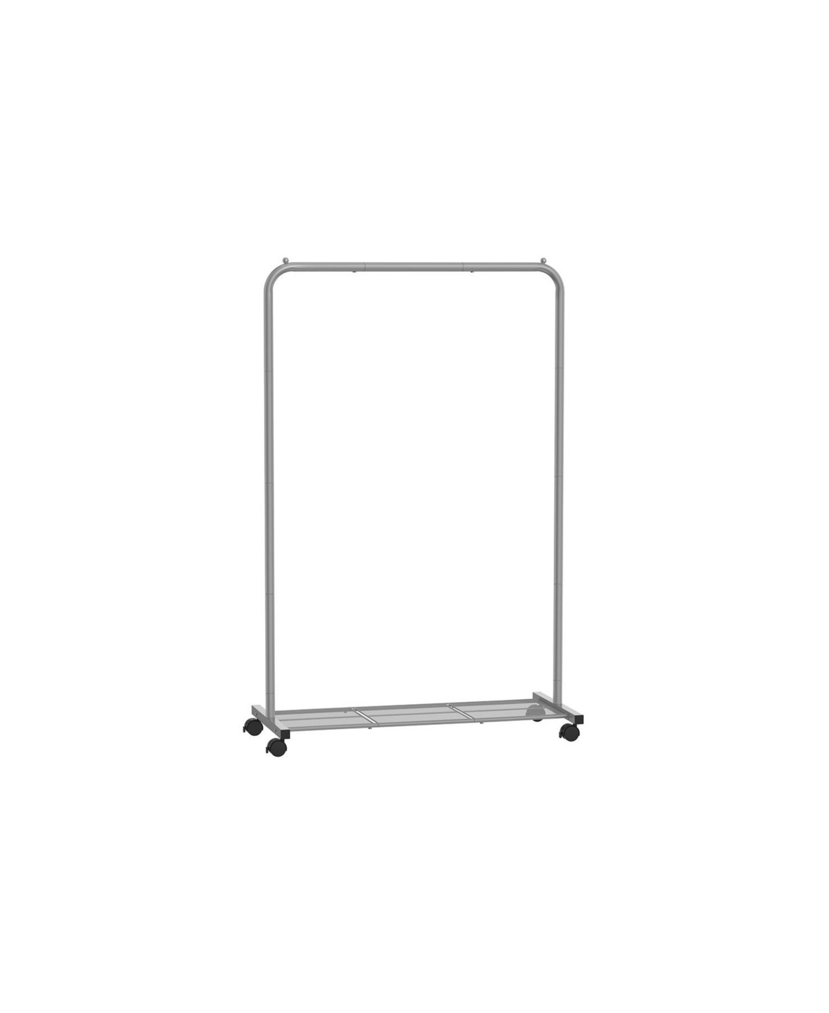 Slickblue Clothes Rack with Wheels, Garment Rack, with Dense Mesh Shelf, 2 Brakes, Sturdy Steel Frame - Grey | Macy's