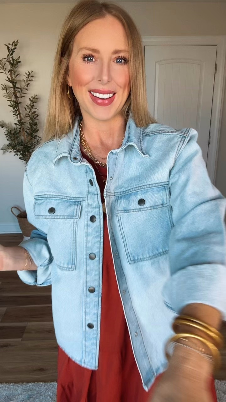 What I’m wearing today, Walmart outfit, Walmart dress and denim Shacket

#LTKootd